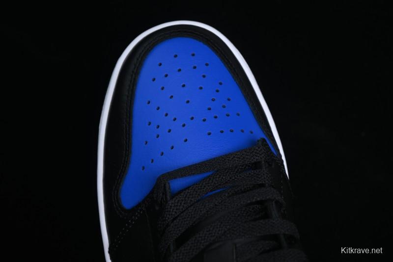 Nike Air Jordan 1 Low Retro Basketball Shoes Black Blue - 553558-042