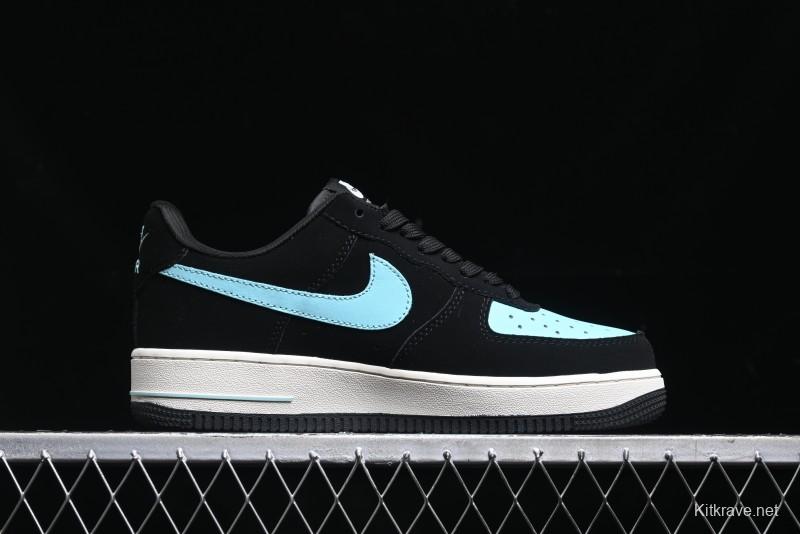 Nike Air Force 1 '07 Low Stussy Collaboration - Black Tiffany Low-Top Casual Sneakers - KK1988-030