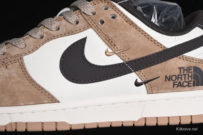 Nike SB Dunk Low The North Face Collaboration - Black White Brown Anniversary High-End Custom Low-Top Casual Skate Shoes - XS1086-004