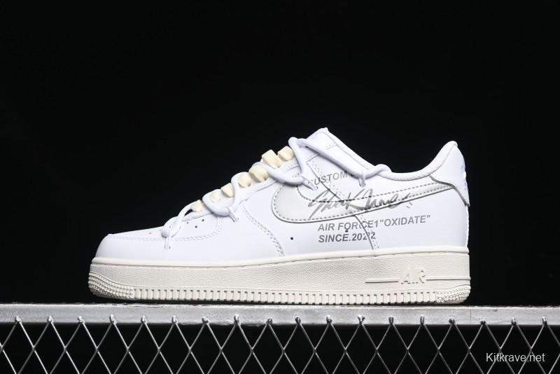 Nike Air Force 1 '07 Low Silver Hook Off-White Style Casual Sneakers - ZH0316-049