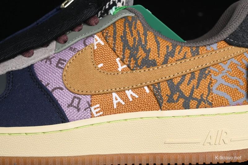 Nike Travis Scott x Air Force 1 Low Casual Sneakers with Full-Length Air Cushion - CN2405-900