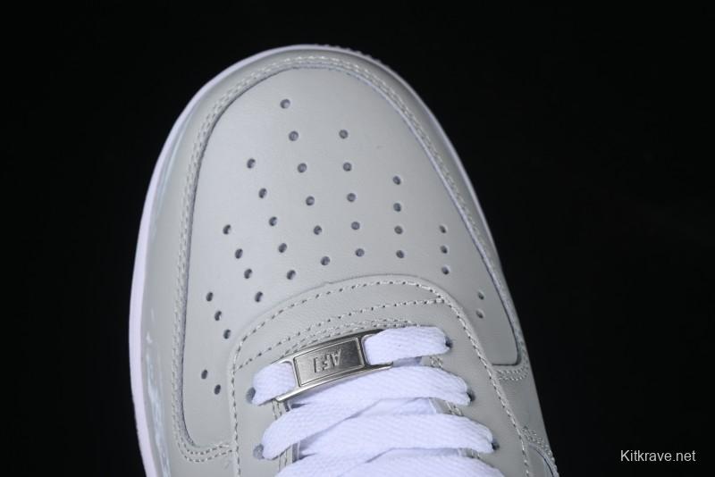 Nike Air Force 1 '07 Low Shadow Knight Grey White Black Casual Sneakers - CW2288-111
