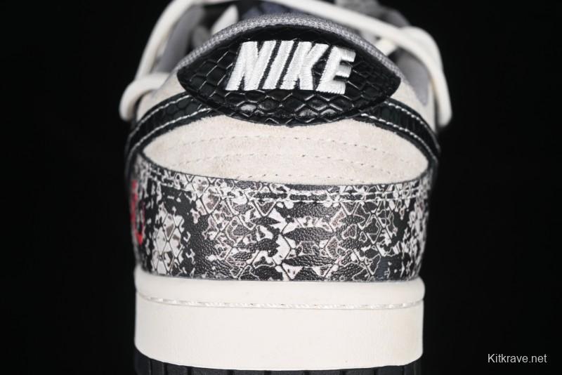Nike SB Dunk Low Year of the Snake Series Strap Black Swoosh Custom High-End Low-Top Casual Skate Shoes - YX5066-273