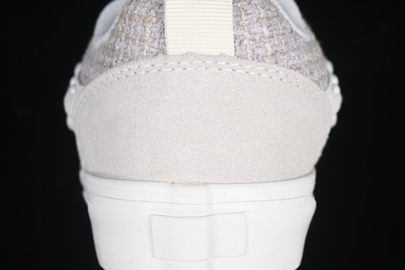 Vans Knu Skool Pearl White Grey Low Top Casual Skate Shoes - VN0007QDBGE