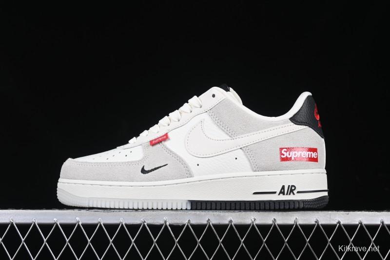Nike Air Force 1 '07 Low Supreme Collaboration - Beige Grey Woven Label Casual Sneakers - CH6336-517