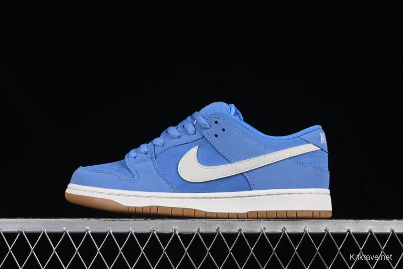 Nike SB Dunk Low Pro ISO Skateboarding Shoes in University Blue with White Swoosh - FJ1674-401