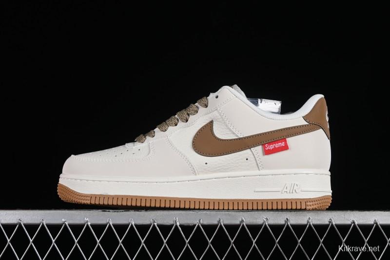 Supreme x Nike Air Force 1 '07 Low Skateboarding Shoes - Coffee Brown - HD1968-019