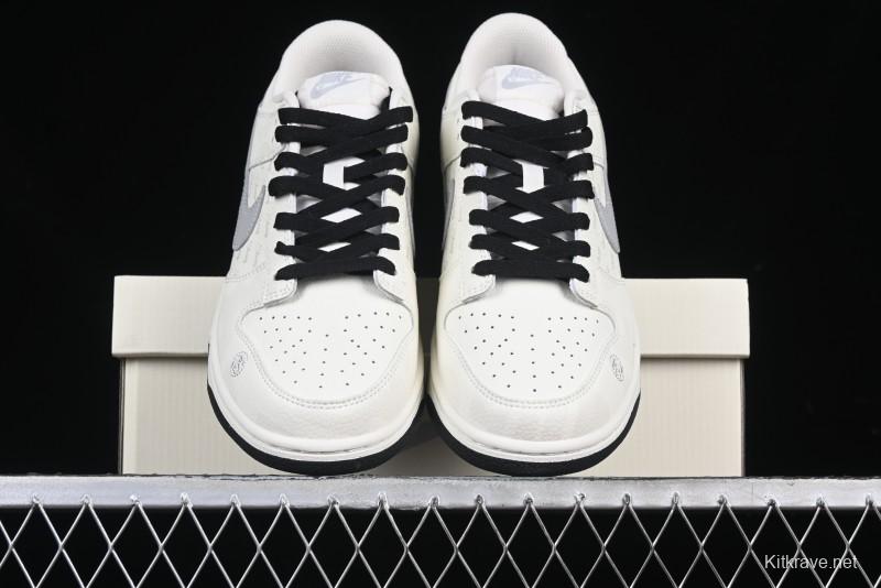 Nike SB Dunk Low Stussy Collaboration Barcode Embroidery Grey Hook Anniversary Custom Low-Top Casual Skate Shoes - DJ2024-054