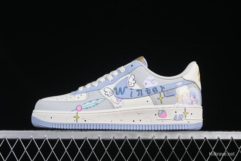 Nike Air Force 1'07 Low "Cherub" Anime Hand-Painted Doodle Low-Top Casual Sneakers - DB3301-711