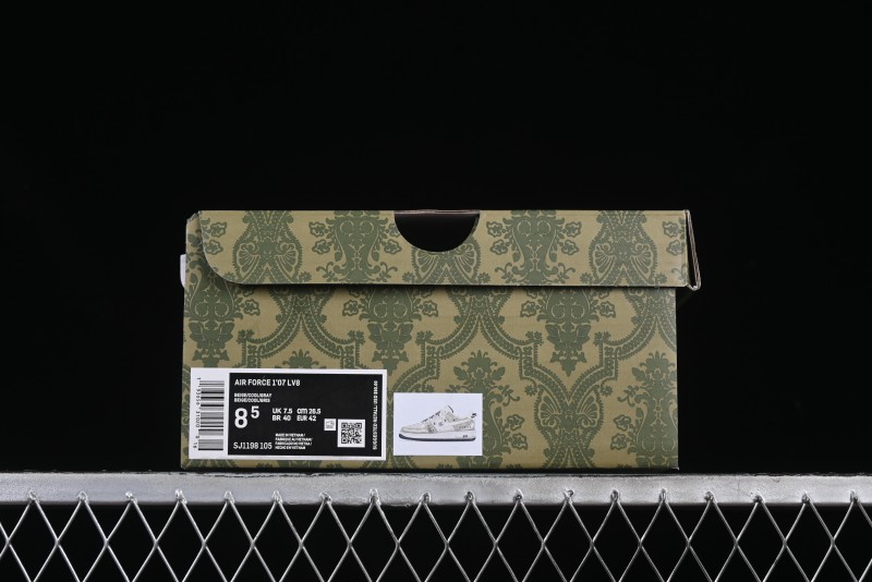 Nike Air Force 1 '07 Low Gucci Collaboration Smoke Gray Drawstring Casual Sneakers - SJ1198-105