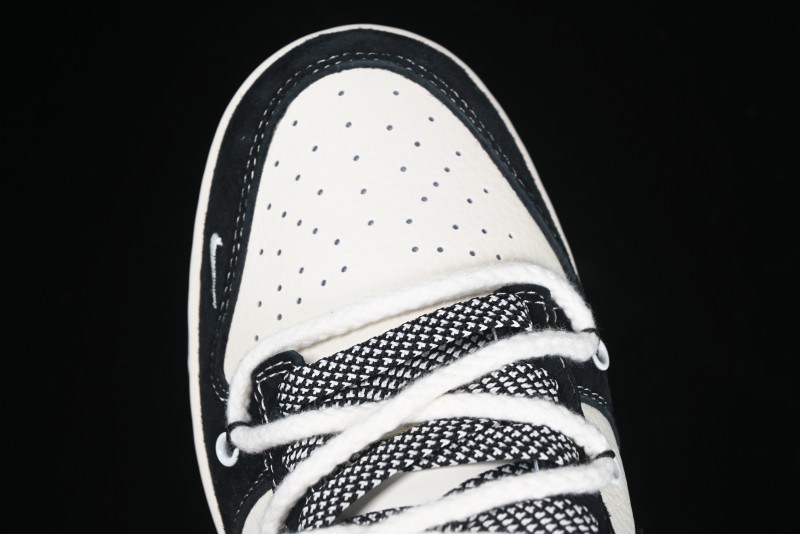 Nike SB Dunk Low Supreme x Stone Island Triple Collaboration Strap Patch Black Swoosh Anniversary Custom Low-Top Casual Skate Shoes - YX5066-202