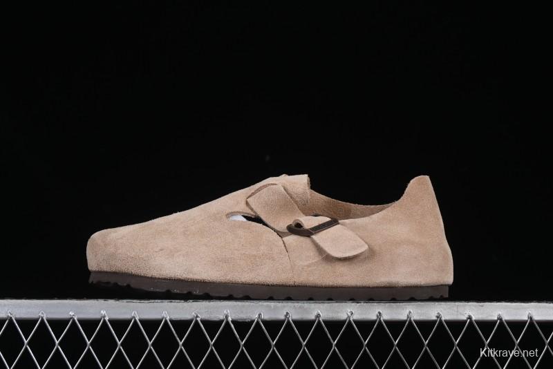 Birkenstock London BS Unisex Slip-On Comfort Shoes with Soft Suede Leather and Lambswool Insole - G.D4