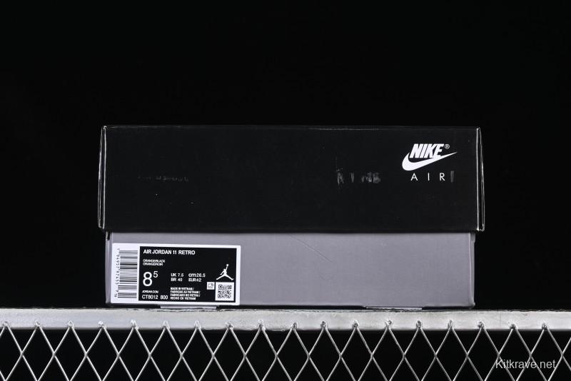 Nike Air Jordan 11 Retro High Top Basketball Shoes in Black/Orange - CT8012-800