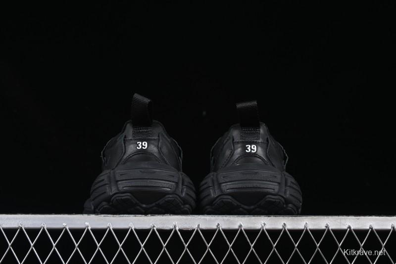 Balenciaga Monday Leather Round Toe Lace-Up Low-Top Casual Shoes - WDTSC1000