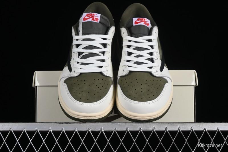 Nike Travis Scott x Air Jordan 1 Low OG AJ1 Reverse Swoosh Sneakers - DM7866-200