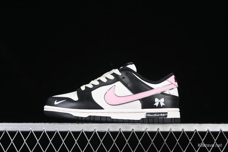 Nike SB Dunk Low Butterfly Bow Black White Pink Low-Top Casual Skate Shoes - BP1220-009