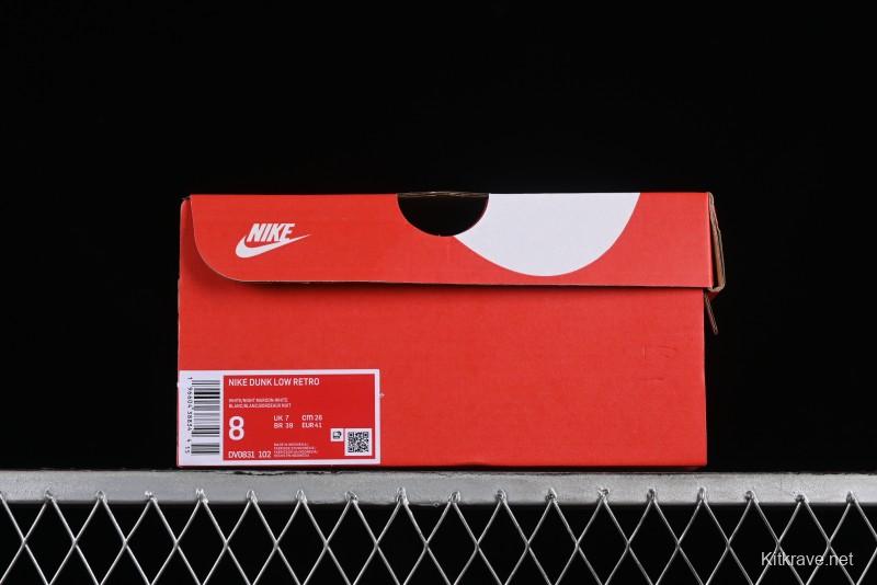 Nike SB Dunk Low White Red Colorway Low-Top Casual Skateboarding Shoes - DV0831-102