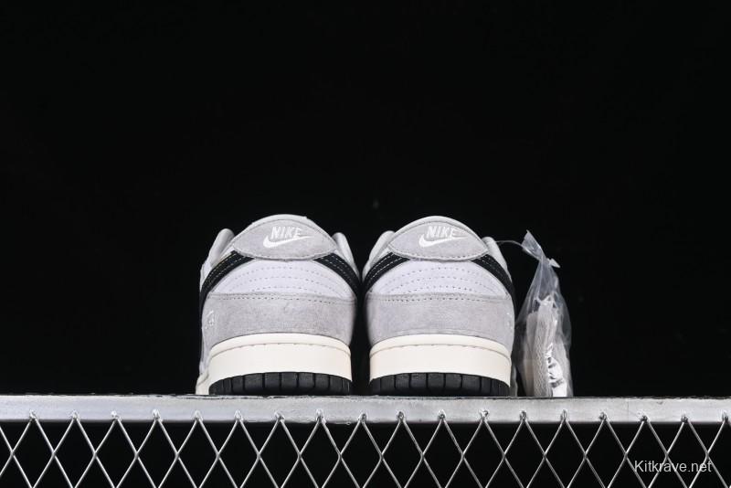 Nike SB Dunk Low Stussy Collaboration - Black Swoosh Anniversary Custom Low-Top Casual Skate Shoes - XX3168-069