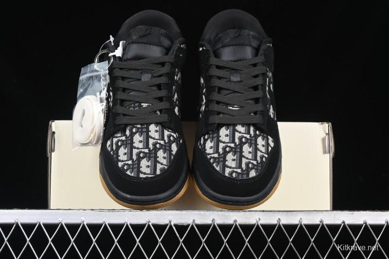 Nike SB Dunk Low APE Collaboration - Camouflage Black Swoosh Anniversary Custom Low-Top Casual Sneakers - KK1333-017