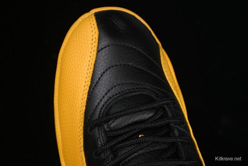 Nike Air Jordan 12 Retro Basketball Shoes in Black and Yellow - 130690-070