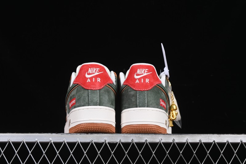 Nike Air Force 1 '07 Low Supreme Year of the Snake Limited Edition Green Brown Double Swoosh Casual Sneakers - DM6688-025