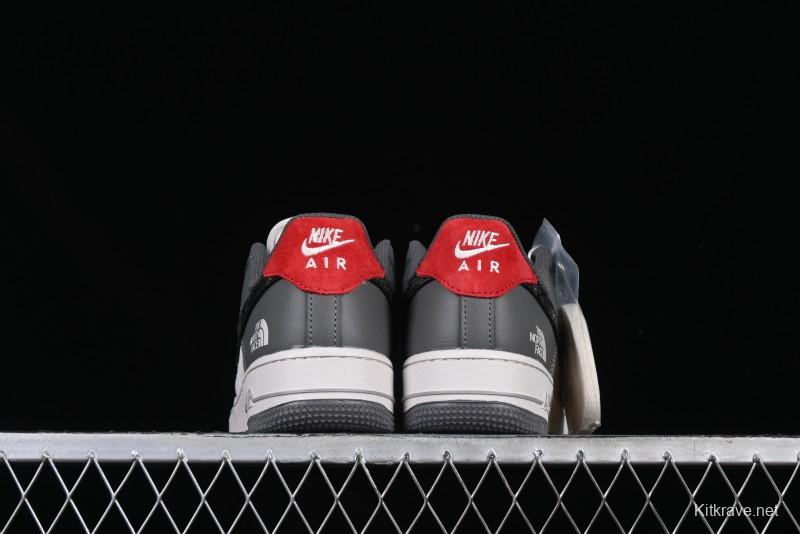 Nike Air Force 1 '07 Low The North Face Collaboration Beige Grey Black Snake Leather Custom Casual Sneakers - DM6688-052