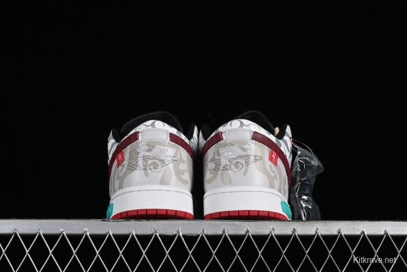 Nike Air Jordan 1 Low AJ1 CNY Year of the Dragon Limited Edition 'Mischievous Panda' Retro Basketball Shoes - 553558-066