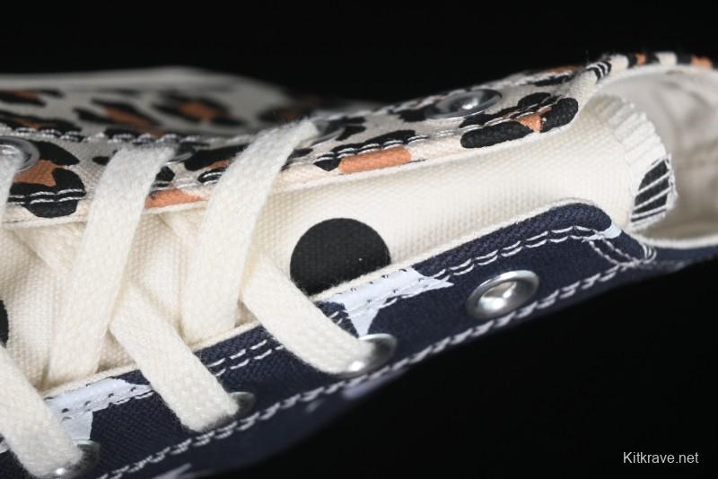 Converse x Brain Dead High Top Casual Sneakers with Mismatched Camouflage Design - A12219C