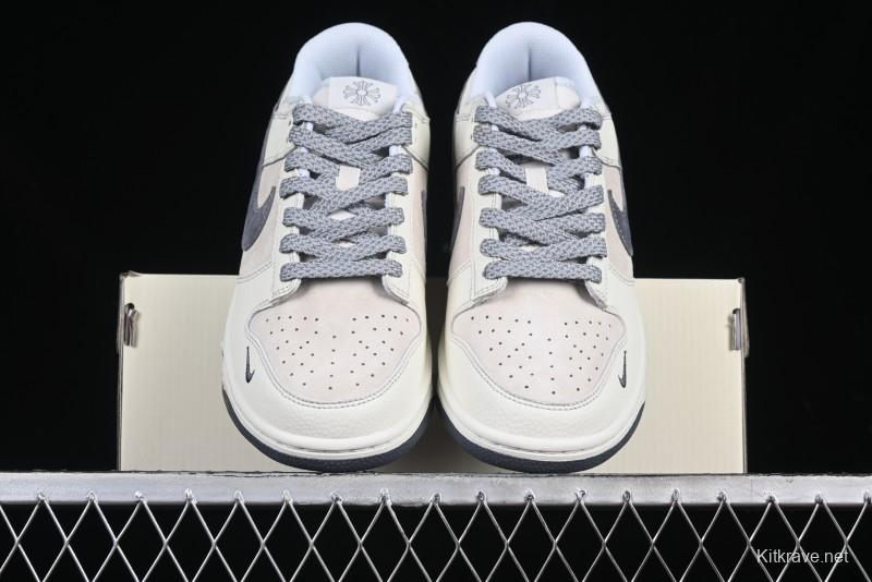 Nike SB Dunk Low Chrome Hearts Collaboration Cross Print Grey Swoosh Anniversary Custom Low-Top Casual Sneakers - DJ2024-064