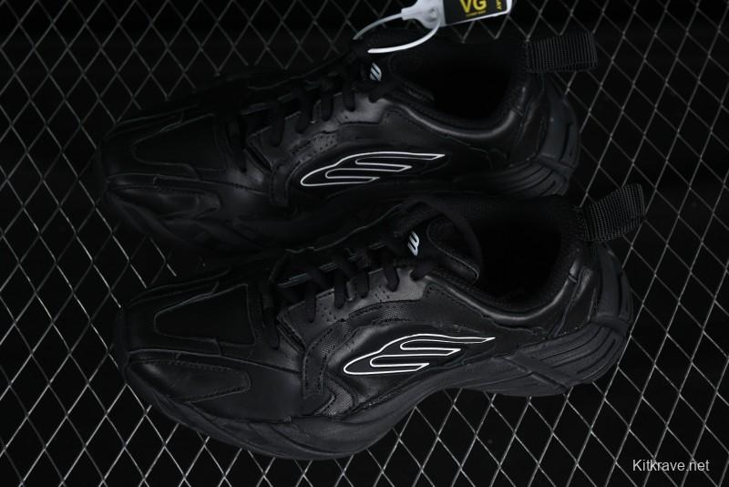 Balenciaga Monday Leather Round Toe Lace-Up Low-Top Casual Shoes - WDTSC1000