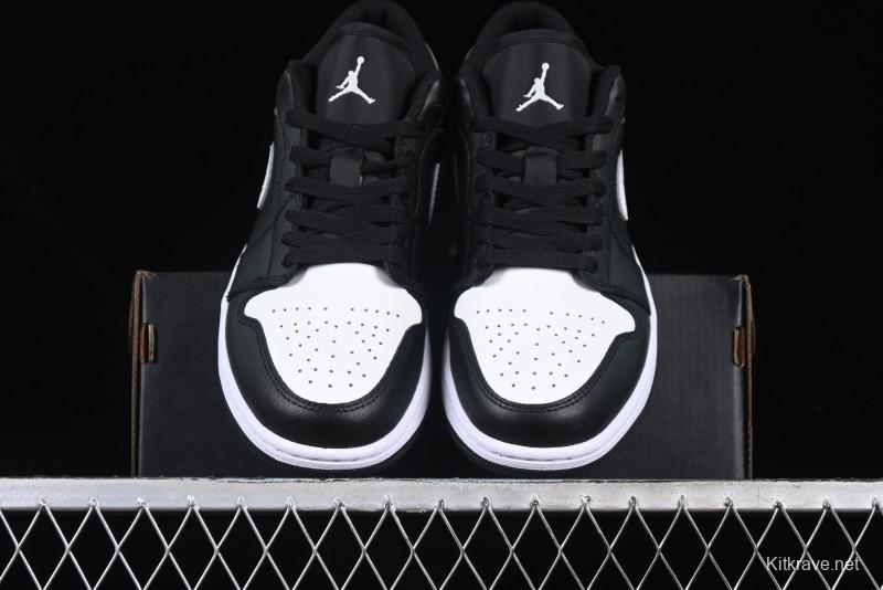 Nike Air Jordan 1 Low Retro Basketball Shoes in Black and White - 553558-043