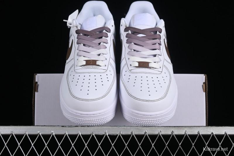 Nike Air Force 1 '07 Low Custom Anime Theme Gradient Brown Swoosh Casual Sneakers - FN0366-103
