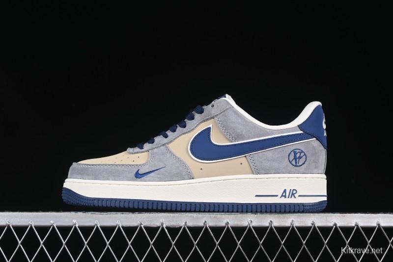 Nike Air Force 1 '07 Low Volon Bear Collaboration Blue Swoosh Casual Sneakers - KK1988-045