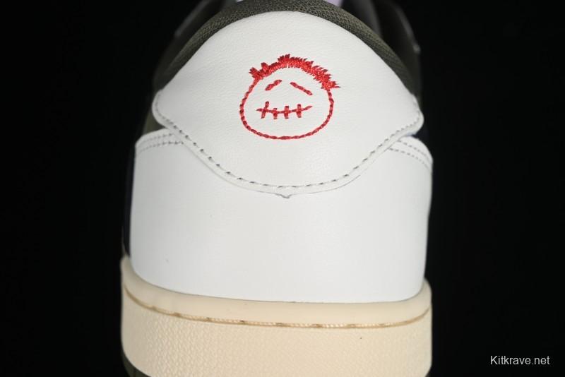 Nike Travis Scott x Air Jordan 1 Low OG AJ1 Reverse Swoosh Sneakers - DM7866-200