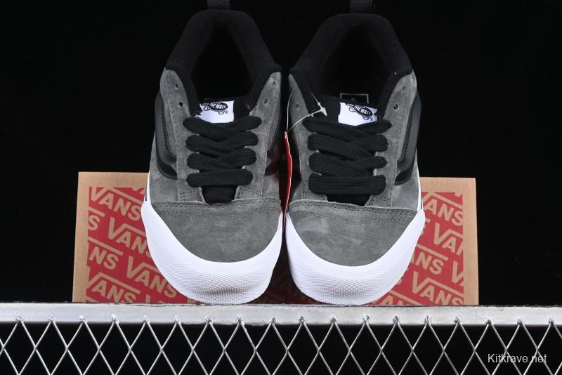 Vans Knu Skool Low-Top Retro Casual Vulcanized Sneakers in Grey Black - VN0009QCBDS