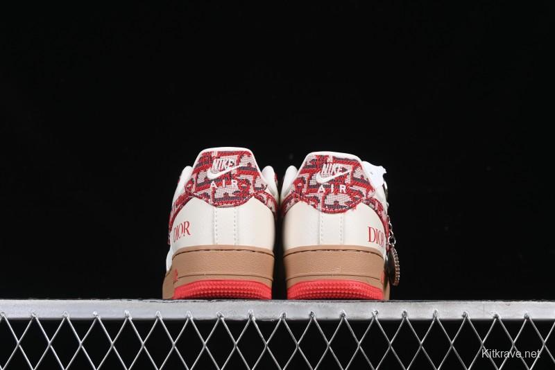 Nike Air Force 1 '07 Low Dior Collaboration Beige Floral Low-Top Casual Sneakers - KK1988-049