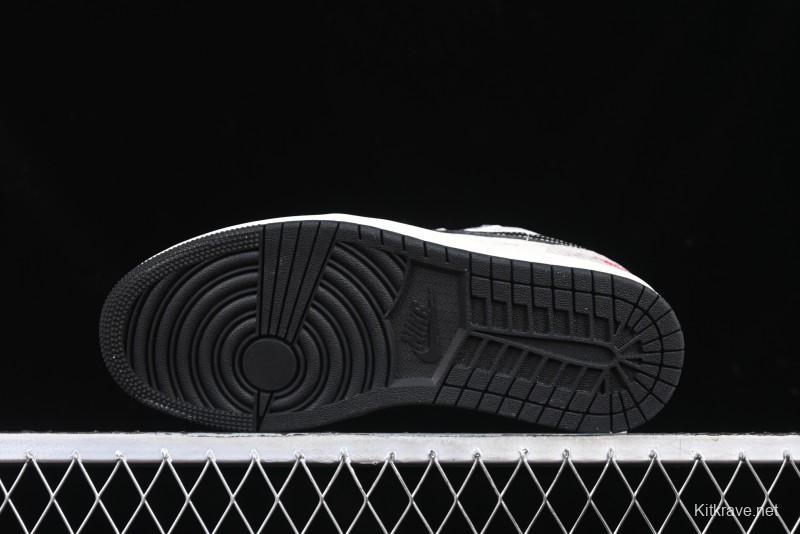 Nike Air Jordan 1 Low AJ1 Stussy Snake Year Limited Edition Purple Snake Grain High-End Custom Retro Basketball Shoes - FC1688-201