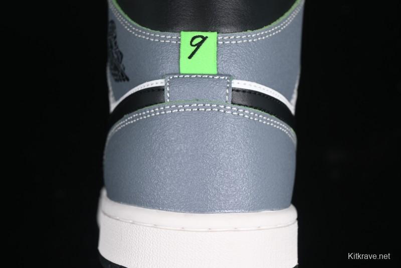 Nike Air Jordan 1 Mid Basketball Shoes in White Grey Brown Casa 93 Colorway - HQ3829-001