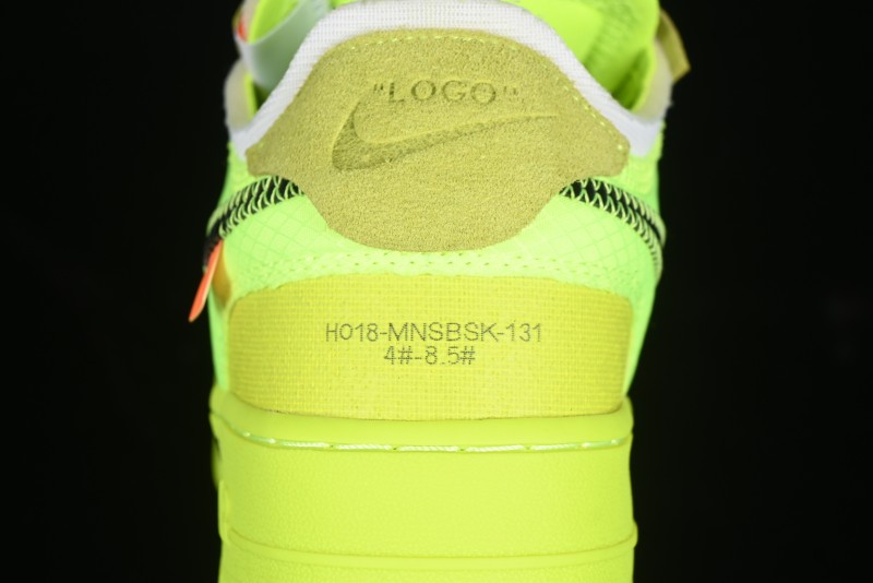 Nike Off White x Air Force 1 Low OW Collaboration Transparent Yellow Sneakers - AO4606-700