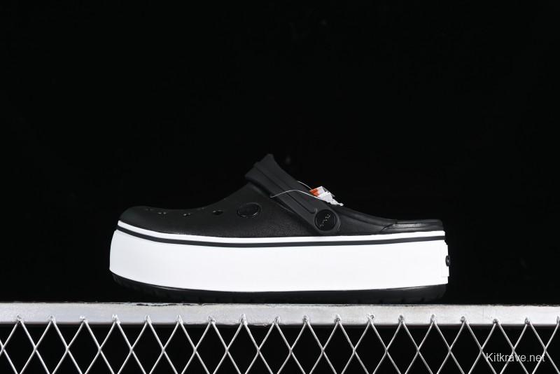 Crocs Crocband Platform Rainbow Comfortable Thick-Soled Clogs - B.D4