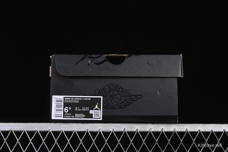 Nike Air Jordan 1 Low AJ1 White Red Casual Sneakers - HJ9338-106