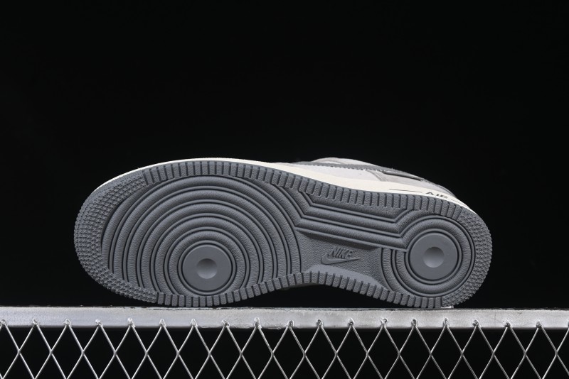 Nike Air Force 1 '07 Low Violent Bear Collaboration Grey Embroidered Swoosh Low-Top Casual Sneakers - KK1988-047