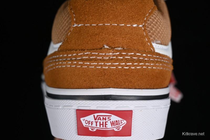 Vans Caldrone Classic American Retro Skate Shoes in Brown Orange - VN000CXZ1OU