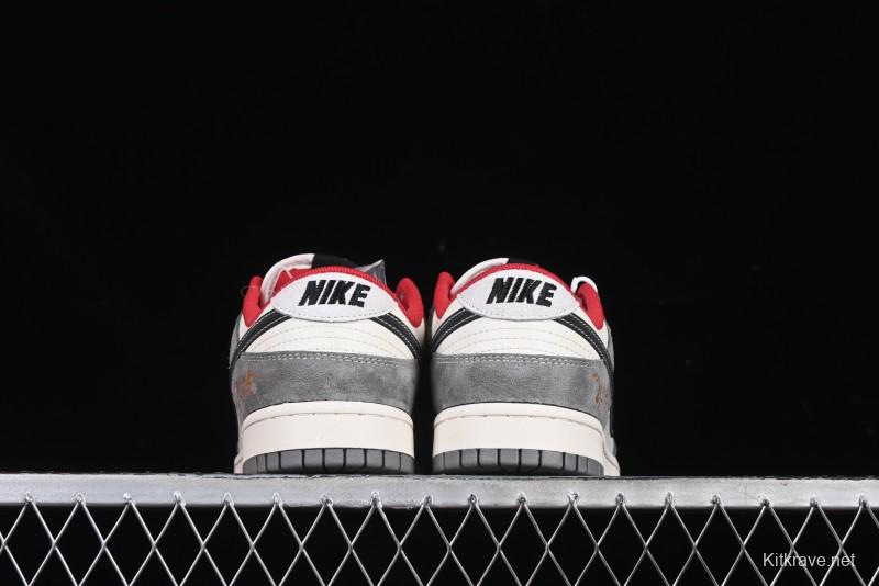 Nike SB Dunk Low Supreme Collaboration Bullet Screen Black Check Anniversary Customized Low-Top Casual Sneakers - FC1688-208
