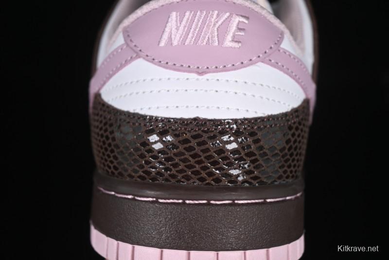 Nike Dunk Low Retro Sneakers in Grey Purple Snakeskin Leather - HV6932-299