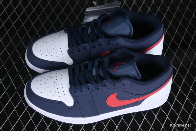 Nike Air Jordan 1 Low AJ1 Patriot Blue Red Low-Top Casual Lifestyle Sneakers - CZ8454-400