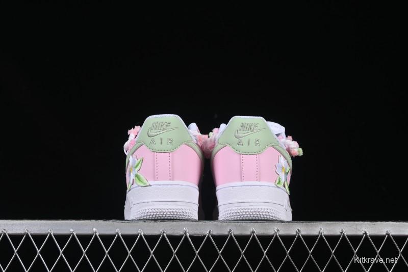 Nike Air Force 1'07 Low Casual Sneakers with Cherry Blossom Design - VV1999-013