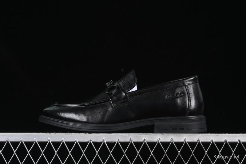 ECCO London Collection Slip-On Business Men's Leather Shoes with Wide Toe Box and Cushioned Sole - 61160801001