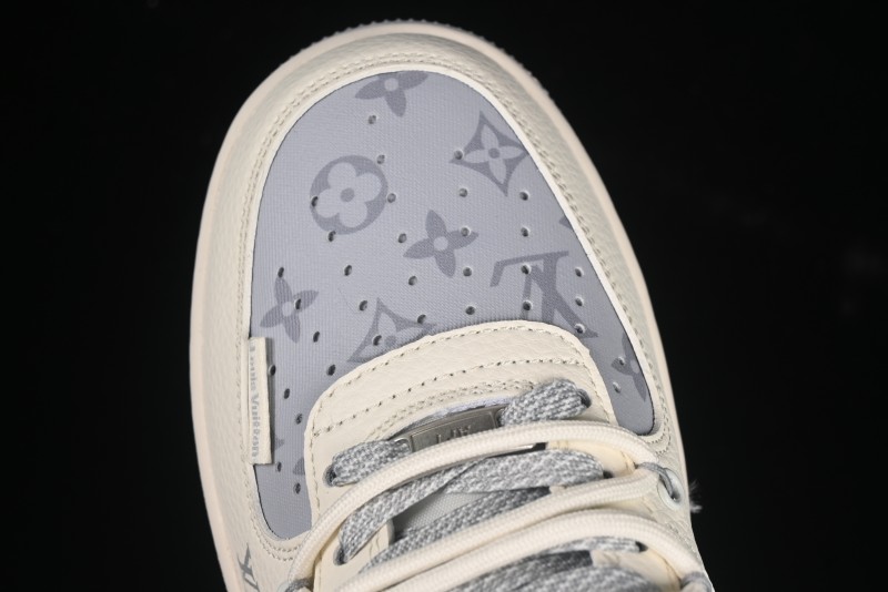 Nike Air Force 1'07 Low LV Collaboration Grey Print Drawstring Casual Sneakers - DM6868-062