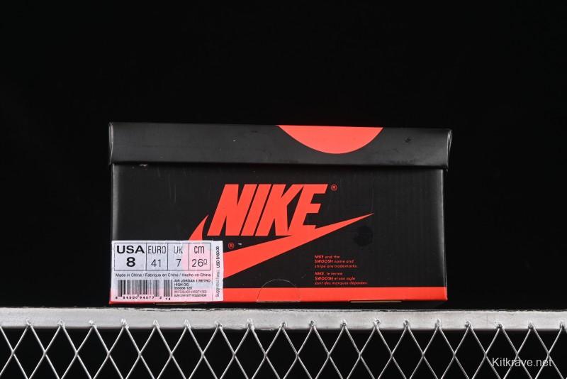 Nike Air Jordan 1 High Retro OG Basketball Shoes with Black Toe Design - 555088-125